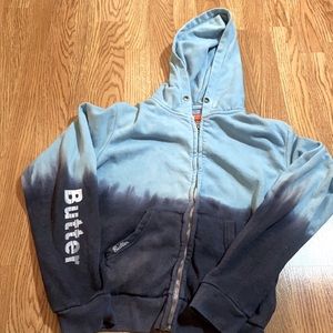 Butter girls XXL blue zip up sweatshirt jacket. Good condition.